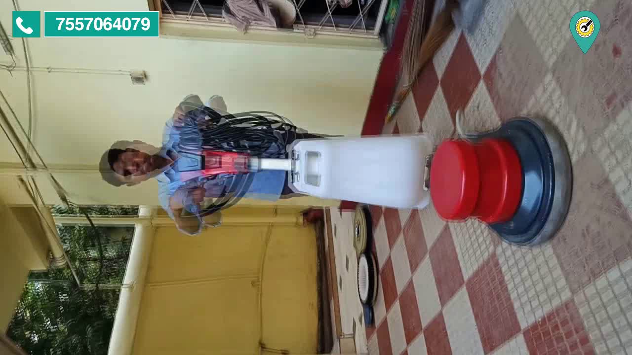 Cleaning Floors with a Machine